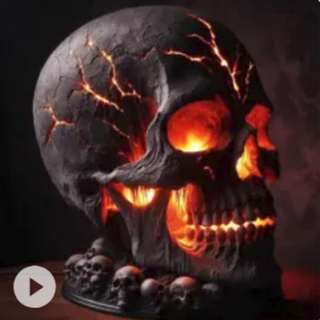 Molten skull lamp