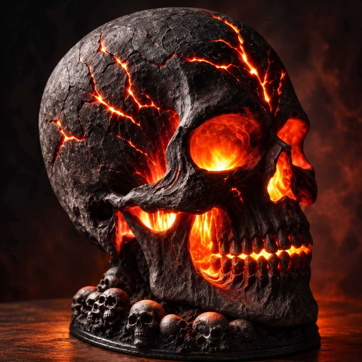 Molten skull lamp